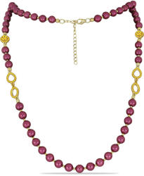  Arannyal Bevont Ezüst Nyaklánc Lila színű Édesvízi Gyönggyel és Ural Citrinnel, Y58920