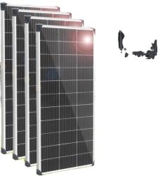  Alumínium váz, 21, 8%-os hatásfok, 1045 x 550 mm méret, 600w 4db 150w készlet