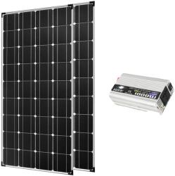 Monokristályos napelemkészlet, 150W panelek, 12 V/24 V vezérlő, 300W 110V 220V
