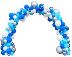 6 méter hosszú lufi kapu - mesebeli léggömbökből álló ív szülinapokra, esküvőkre, rendezvényekre - 173 db kék lufival és tartószerkezettel (078441)