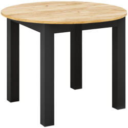 TEMPO KONDELA Kihúzható étkezőasztal, arany craft tölgy/fekete, 103-142x76 cm, HARRY - pepita