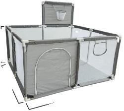  Babajáróka, tágas fém biztonsági korlát, 0-6 éves korig alkalmas, világosszürke