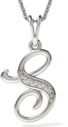  Ezüst ' S' Medál Nyaklánc - Cirkon Köves