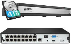 4K POE NVR, 16CH, H. 265+ tömörítés, 16cseg, 4T
