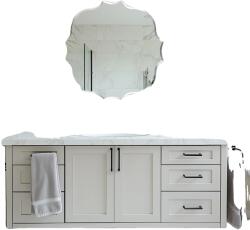  Ferde fürdőszoba tükör, modern stílus, könnyű telepítés, 60x60 cm