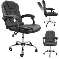 Pepita GOBOERGO scaun de birou reclinabil din piele ecologică - negru (BM3002)