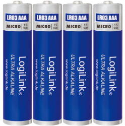 LogiLink Ultra Power AAA alkáli elemek, Micro, 1, 5V, 4 db