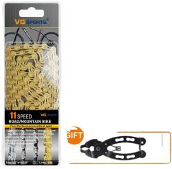  Kerékpár lánc, titán bevonat, több sebességű opciók, 11s El arany titán