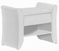 TEMPO KONDELA Éjjeliszekrény, fehér textilbőr, BOLTON - pepita