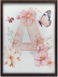  Keret Fali Plakát Virágok Pillangók 70x100 Cm Alumínium Fekete