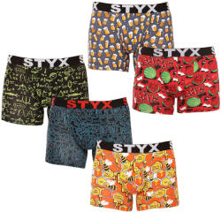 Styx 5PACK férfi boxeralsó Styx hosszú art sportos gumipánt többszínben (5U1267924) XL - pepita