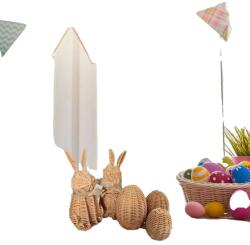  Rattan húsvéti nyuszi tojások, bájos szövött kialakítás, sokoldalú ünnepi dekorációhoz, biztonságos műanyag anyag,