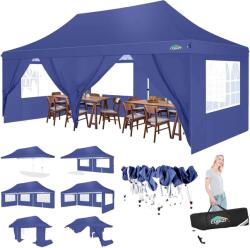  Pavilon, Vízálló szövet, Könnyen beállítható, Sötétkék, 3x6m