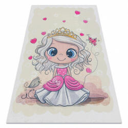  Kab. BAMBINO 43020 mosható szőnyeg Hercegnő, csillagok gyerekeknek csúszásgátló - krém / rózsaszín 160x220 cm