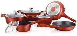 Royalty Line RL-BS1010M: 10 részes kerámia bevonatú Edénykészlet, bordó (MSY-5407004748115)