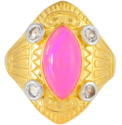  Etióp Neon Pink Opál Gyűrű - Aranyozott Ezüst