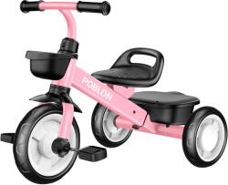  Tricikli, fém váz, tárolókosár, rózsaszín