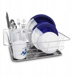 Relaxdays Edényszárító evőeszköztartóval, L, RD9096 (10019096)