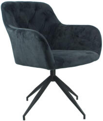 TEMPO KONDELA Forgószék, sötétszürke Bársony szövet/fekete, VELEZA NEW - pepita