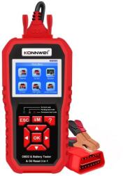 Konnwei KW890 autódiagnosztikai és kiolvasó műszer, OBD2, 2, 8 hüvelykes kijelző, motor hibakódok olvasása és törlése, diagnosztikai szkenner, akkumulátortesztelő, olaj szervizlámpa visszaállí