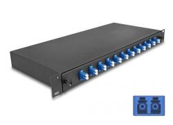 Delock 19 optikai szálösszefűző doboz 12 db. LC Duplex OS2 1U teljes elrendezés kész az összefűzésre (67003) (67003) (67003) - pepita
