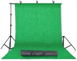  Fényképészeti háttér állványkészlet, Állítható állvány, Chromakey zöld képernyőkeret, 2600x3000 mm, zöld ruhával