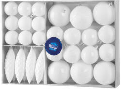 MagicHome MagicHome karácsonyi gömbök, készlet, 31 db, fehér, karácsonyfára