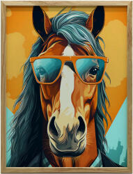  KERET FALI PLAKÁT STÍLUSOS LÓ SZEMVEGVEL 70x100 CM - pepita - 52 999 Ft