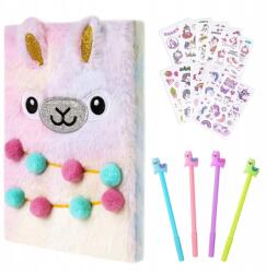  Napló Unikornis Plüss Szett Gyerekeknek Matricák Ajándék Puha (SEKRETNY PAMIĘTNIK JEDNOROŻEC PLUSZOWY ZESTAW)