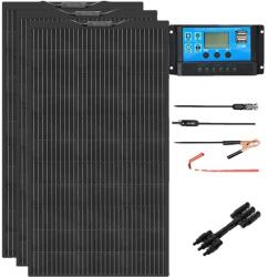  Rugalmas napelemkészlet, nagy hatékonyságú 24%, tartós monokristályos szilícium, 3db 120W készlet