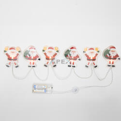 Somogyi Elektronic MLS6 LED-es mikulás fényfüzér, szilikon, 6db melegfehér LED, elemes tápellátás, beltéri kivitel