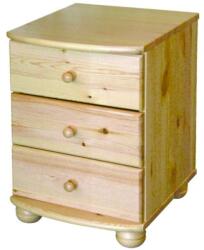 Etsberger Claudia Éjjeliszekrény - 3 Fiók - Tömör Borovi Fenyő