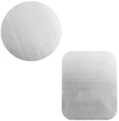  Mágneses telefontartóhoz acél lemezpár, kör & téglalap, 0, 6 mm ezüst