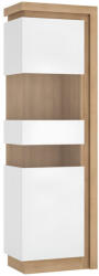 Tempo Vitrines szekrény LYOV03L, tölgy riviera/fehér extra magasfényű, LEONARDO
