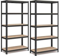 Timeless Tools Acél Polcrendszer - 5 szintes, 2 darabos, Fekete (SON70006)