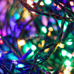 Somogyi Elektronic LED248M LED fényfüzér, 240db színes LED, 23, 9m hosszúságú, 8 program időzítővel, zöld vezeték, adapteres tápellátás, kül- és beltéri kivitel - webmuszaki