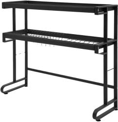  Edénylefolyó állvány, nagy kapacitású, mosogató feletti rendszerező, fekete