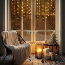 Somogyi Elektronic KAF50DLEDWW DOT LED-es fényfüggöny, 50db melegfehér DOT LED, 81cm, állófényű, adapteres tápellátás, beltéri kivitel - webmuszaki