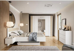 Tempo Hálószobai készlet, fehér/artisan tölgy, 160x200, FLORENS