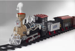 Somogyi Elektronic TRN 01 elemes kisvasút, 1 mozdony és 3 vagon, vízgőzt képez, piros LED világítás, hanghatás, 47 cm-es pálya - webmuszaki