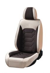  Univerzális autósüléshuzat-szett, krémszínű és barna szövetből, elöl-hátul