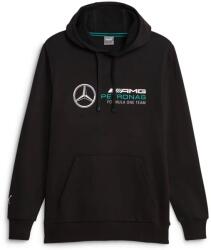 PUMA Mercedes AMG Petronas ESS Fleece férfi kapucnis pulóver, fekete-fehér-zöldeskék, S23