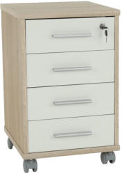 TEMPO KONDELA Irodai konténer, sonoma tölgy/fehér, JOHAN 2 NEW 12