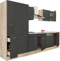 Leziter Yorki Konyhabútor - Sonoma Tölgy/Antracit - 310 cm - pepita - 305 620 Ft