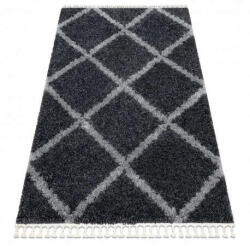 Berber Kab. Szőnyeg BERBER UNION 3482 rácsozat szürke Rojt shaggy 140x190 cm