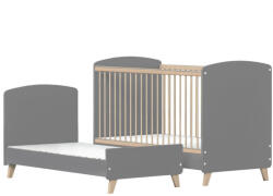 Faktum Colette Szürke 70*140-as babaágy - Arctic szürke/Sonoma tölgy