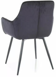  Fig Velvet Geometrikus Bársony Étkezőszék Fekete Matt Vázzal