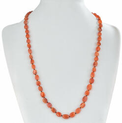  Karneol-Spinell Nyaklánc - Aranyozott - 39.88g