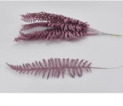  Páfrány levél csillámos rózsaszín 1db