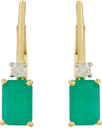  9 Karátos Arany Fülbevaló Brazil Smaragddal és Természetes Cirkónnal, PCY11212